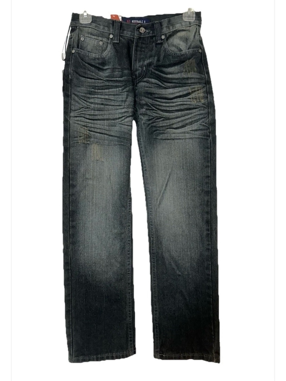 Boys Size 12 Straight Cut Medium Bronze Whiskered Faded Denim Jeans Streetwear
